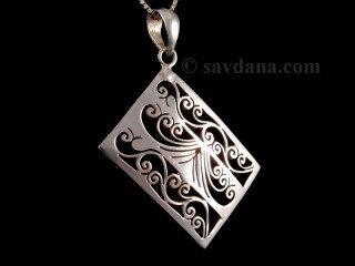 PA407 Pendentif Tibétain Argent Massif