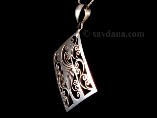 PA407 Pendentif Tibétain Argent Massif