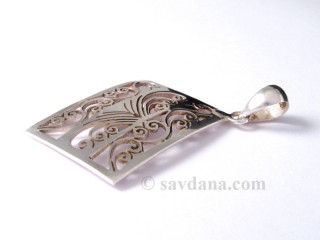 PA407 Pendentif Tibétain Argent Massif