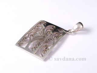 PA407 Pendentif Tibétain Argent Massif