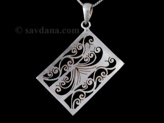 PA407 Pendentif Tibétain Argent Massif