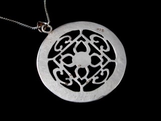PA416 Pendentif Argent Massif Mandala Corail