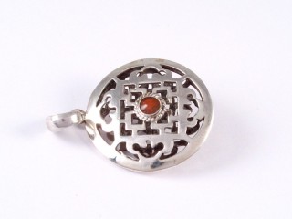 PA420 Pendentif Argent Massif Mandala Turquoise