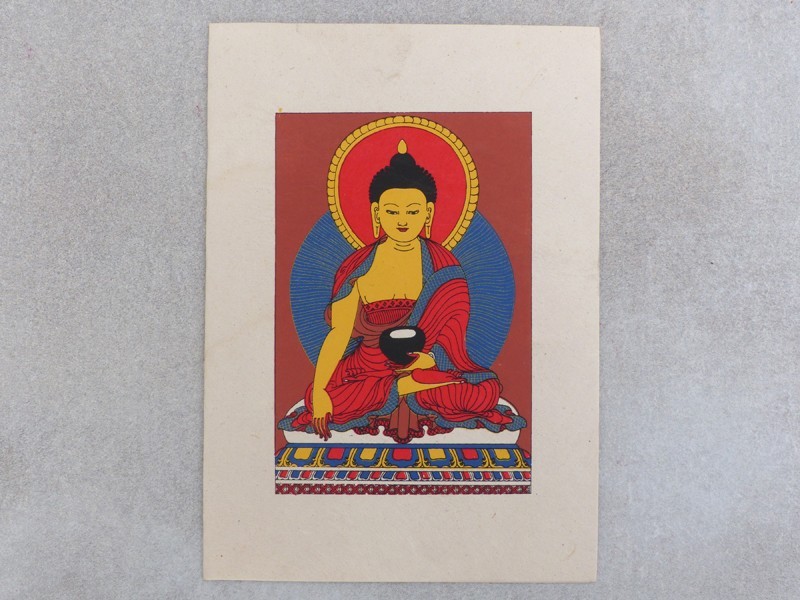 Carte04 Carte Artisanale Népalaise Bouddha