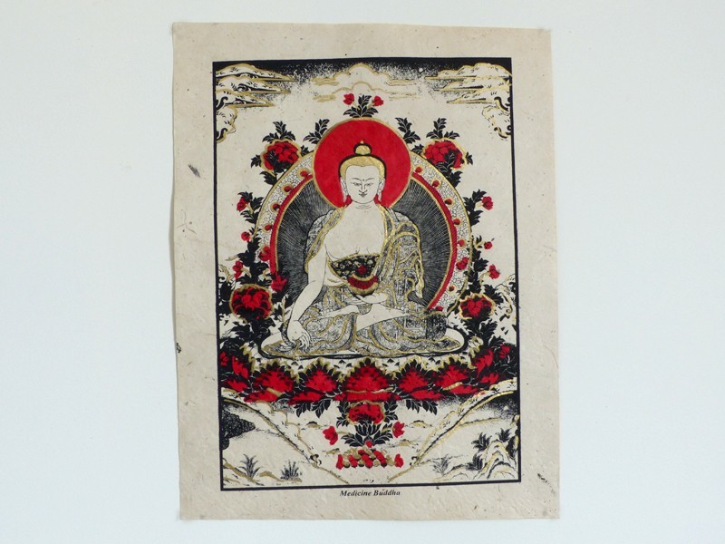 AF104 Affiche Tibétaine Papier Népalais Bouddha