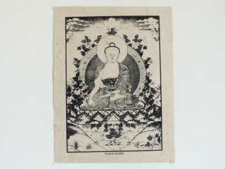 AF105 Affiche Tibétaine Papier Népalais Bouddha