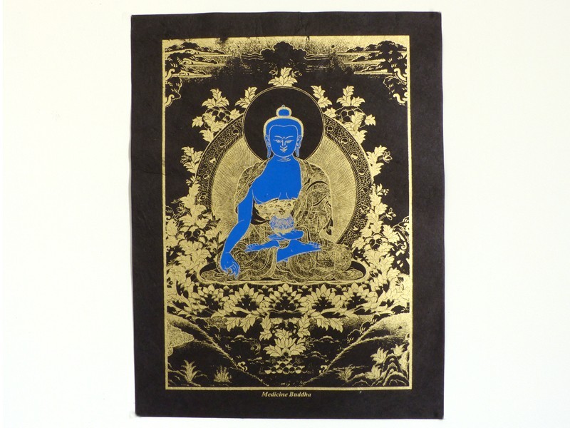 AF106 Affiche Tibétaine Papier Népalais Bouddha