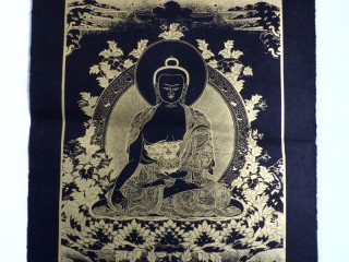 AF111 Affiche Tibétaine Papier Népalais Bouddha