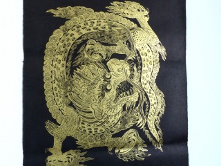 AF112 Affiche Tibétaine Papier Népalais Dragon