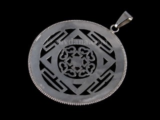 PA427 Pendentif Argent Massif Mandala Lapis Lazuli