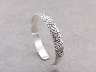 BrA115 Bracelet Tibétain Argent Massif Astamangala
