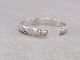 BrA115 Bracelet Tibétain Argent Massif Astamangala
