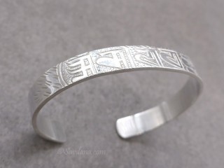 BrA117 Bracelet Tibétain Argent Massif Mantra