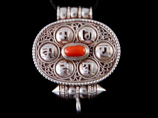 PA430 Pendentif Amulette Ghau Argent Massif Mantra