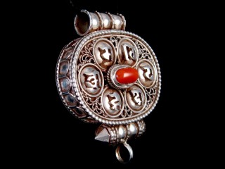 PA430 Pendentif Amulette Ghau Argent Massif Mantra