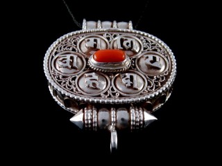 PA430 Pendentif Amulette Ghau Argent Massif Mantra