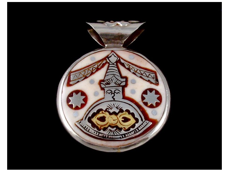 P20 Pendentif Tibétain Dorje Mantra Noeud Sans Fin