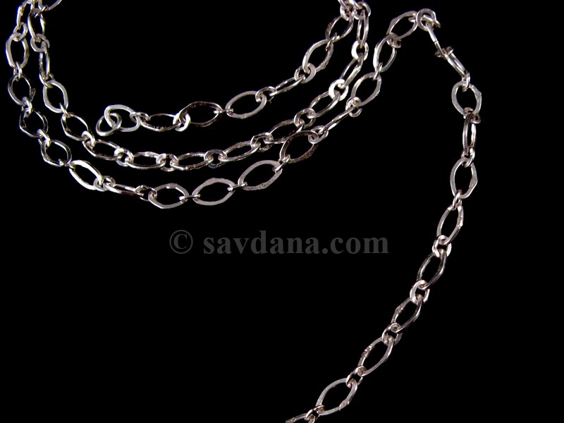 Grande Chaîne En Argent Massif (sterling) - Longueur 87 Cm - Occasion