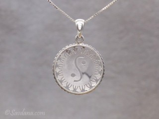 PA581 Pendentif Argent Massif Yin Yang