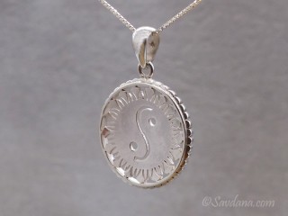 PA581 Pendentif Argent Massif Yin Yang