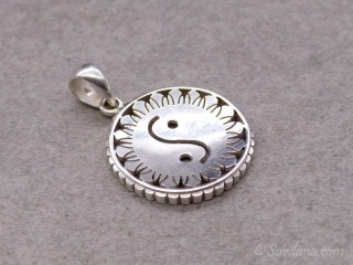 PA581 Pendentif Argent Massif Yin Yang