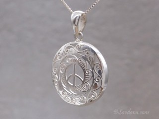 PA584 Pendentif Argent Massif Symbole de la Paix
