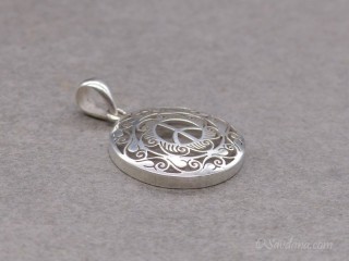 PA584 Pendentif Argent Massif Symbole de la Paix