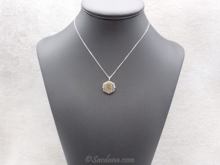 PA588 Pendentif Amulette Ghau Argent Massif Om