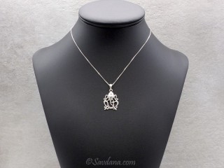 PA589 Pendentif Argent Massif Om Ganesh