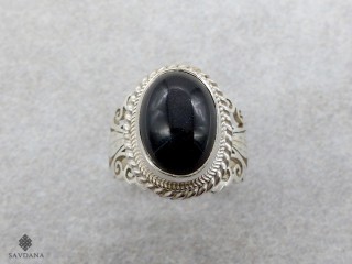BA425 Bague Argent Massif Onyx