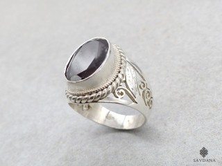 BA430 Bague Argent Massif Grenat