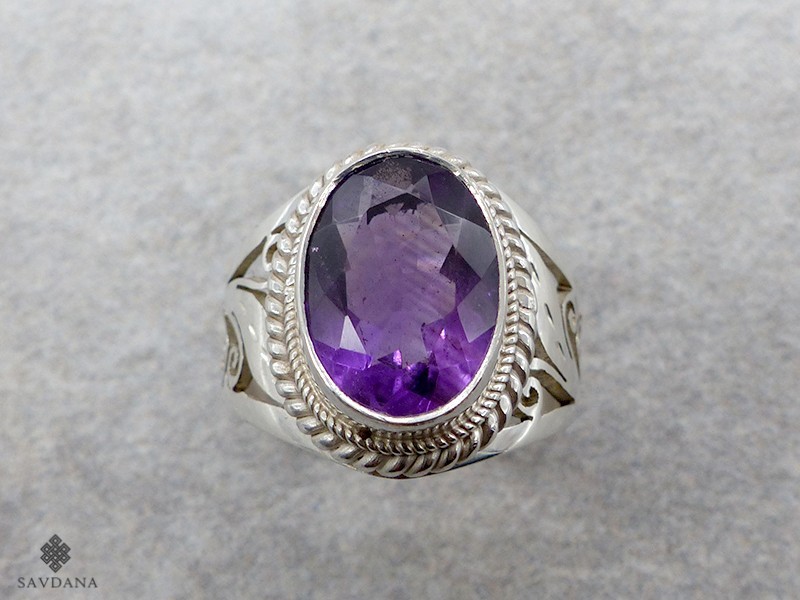 BA431 Bague Argent Massif Améthyste