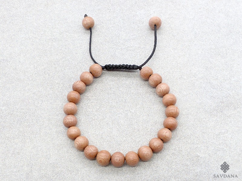 BrMala357 Bracelet Mala de Prières Tibétain Bois. 22 cm
