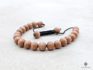BrMala357 Bracelet Mala de Prières Tibétain Bois. 22 cm