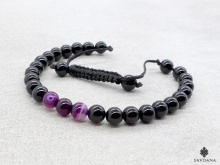 BrMala397 Bracelet Mala Onyx Agate. 21 cm