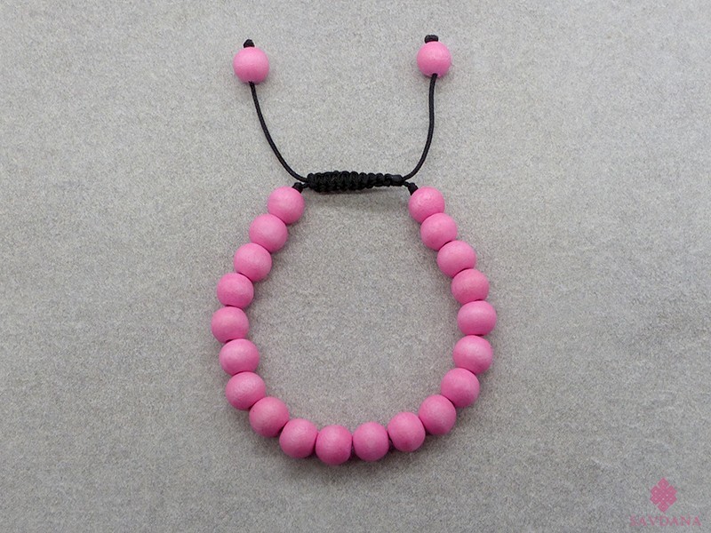 BrMala399 Bracelet Mala de Prières Tibétain Bois. 17 cm