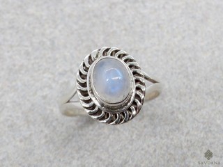 BA401 Bague Argent Massif Pierre de Lune. Taille 54