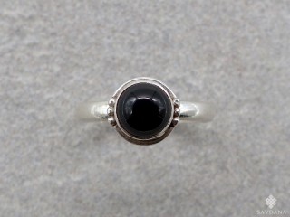 BA469 Bague Argent Massif Onyx. Taille 54