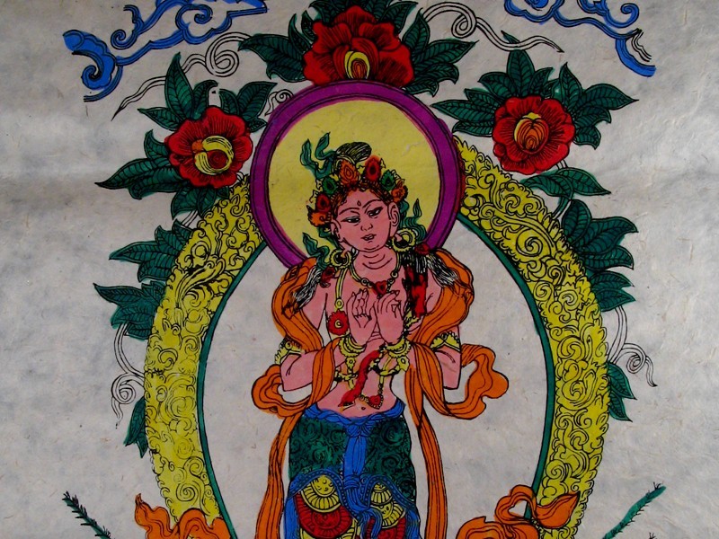 AF02 Affiche Tibétaine Papier Népalais Tara