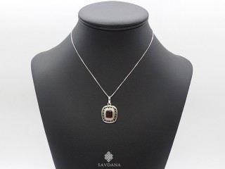 PA601 Pendentif Argent Massif Grenat