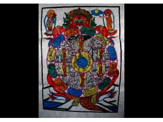 AF14 Affiche Tibétaine Papier Népalais Bouddha