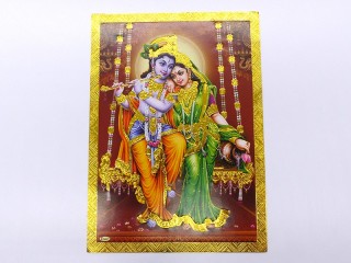 AF120 Petite Affiche / Carte du Népal Krishna et Radha