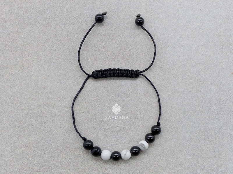 BrMala422 Bracelet Mala de Prières Tibétain Onyx Sodalite