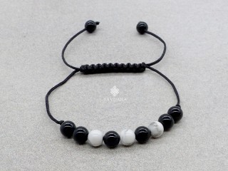 BrMala422 Bracelet Mala de Prières Tibétain Onyx Sodalite