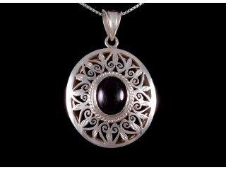 PA99 Pendentif Argent Massif Grenat