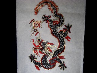 AF19 Affiche Tibétaine Papier Népalais Dragon