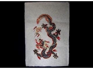 AF19 Affiche Tibétaine Papier Népalais Dragon
