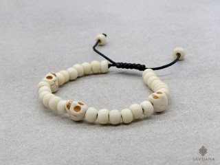 BrD390 Bracelet Mala Tibétain Crâne Tetes de Mort