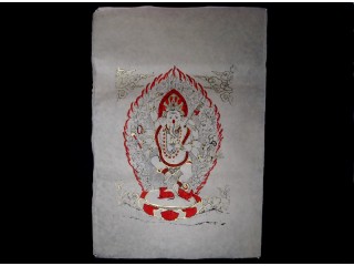 AF23 Affiche Tibétaine Papier Népalais Ganesh