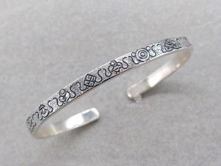 BrA120 Bracelet Tibétain Argent Massif Astamangala